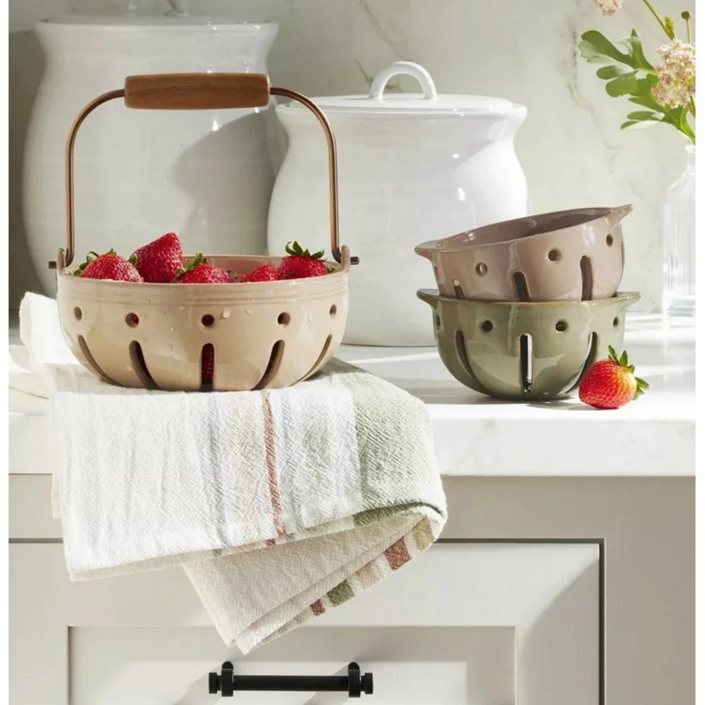 Magnolia Hearth & Hand Kitchen Flour Sack Dish Towel Rainbow Stripe New Print‎